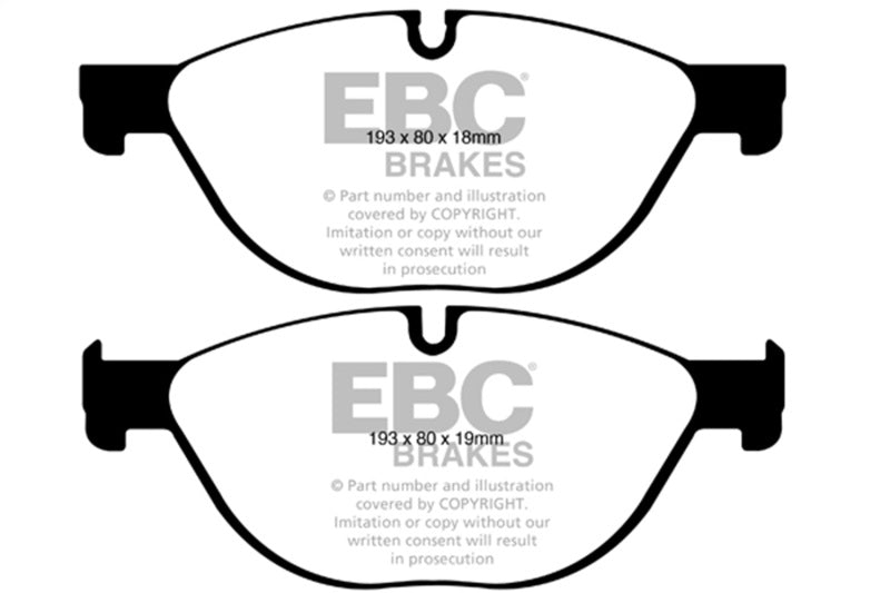 EBC 12-13 BMW 528 2.0 Turbo (F10) Performance Redstuff Front Brake Pads - DP32019C