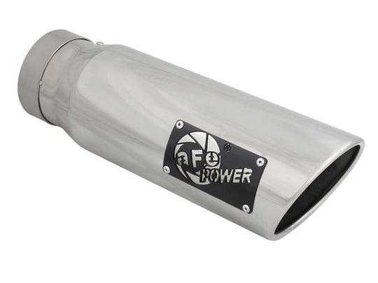 aFe Diesel Exhaust Tip Bolt On Polished 4in Inlet x 5in Outlet x 15in - 49T40501-P15