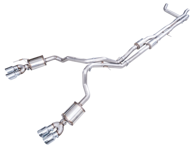 AWE 2021+ Chevy Suburban/GM Yukon XL 6.2L 0FG Edition Cat Back Exhaust - Quad Chrome Silver Tips - 3015-42221