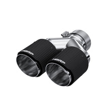 Load image into Gallery viewer, MBRP 3in ID / Dual 4in OD Out Staggered L 9.87in / R 9.37in Dual Wall Carbon Fiber Univ Exhaust Tip - T5182CF