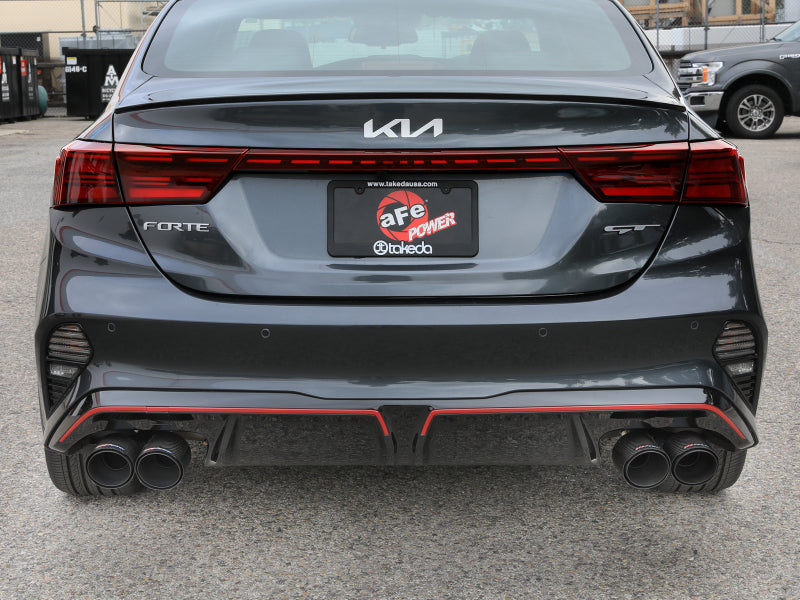 aFe 22-24 Kia Forte GT 1.6L 3in-2.5in 304 Stainless Steel Axle-Back Exhaust w/ Carbon Fiber Tips - 49-37039-C