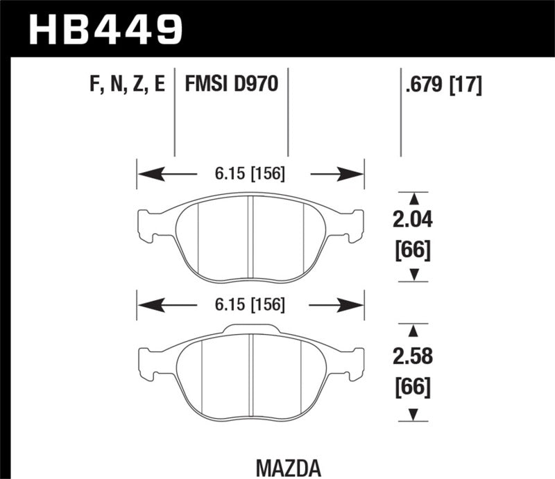 Hawk HP+ Street Brake Pads - HB449N.679
