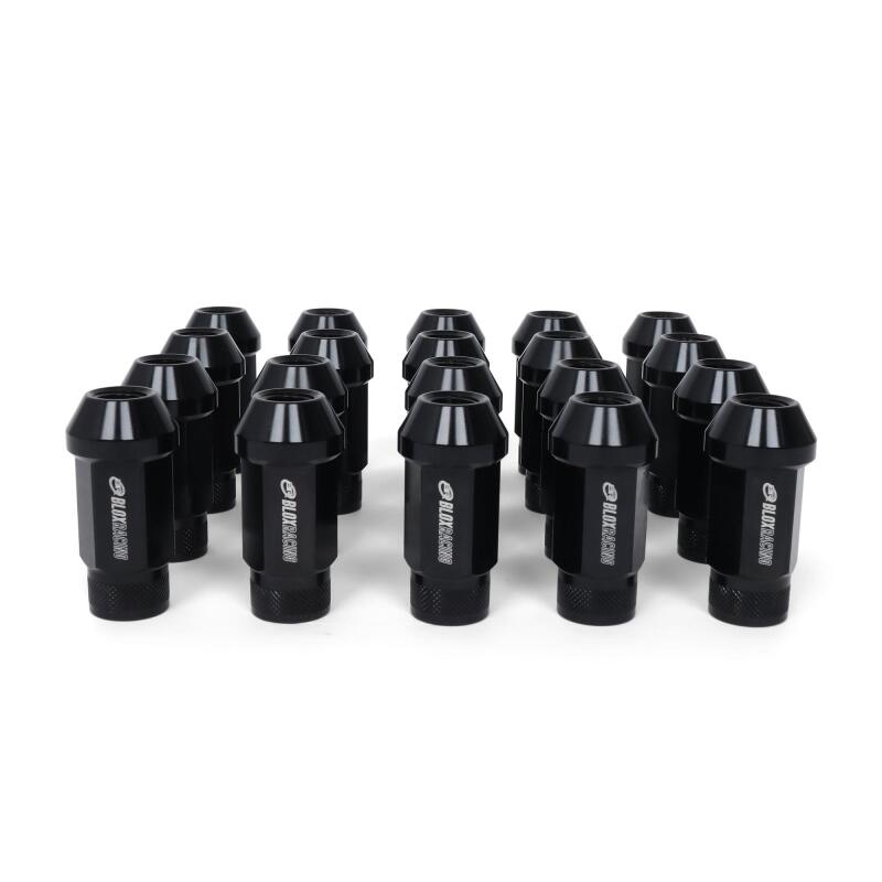 BLOX Racing Street Series Forged Lug Nuts - Black 12 x 1.25mm - Set of 16 - BXAC-00106-SSBK