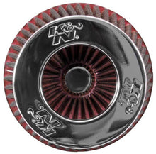 Load image into Gallery viewer, K&amp;N Universal Air Filter Chrome Round Tapered Red - 4in Flange ID x 1.125in Flange Length x 5.5in H - RG-1001RD