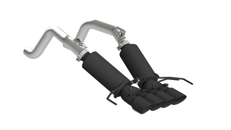 MBRP 14-19 Chevy Corvette V8 6.2L 3in Black Dual Cat Back w/ 4in Quad Dual Wall Tips - S7030BLK
