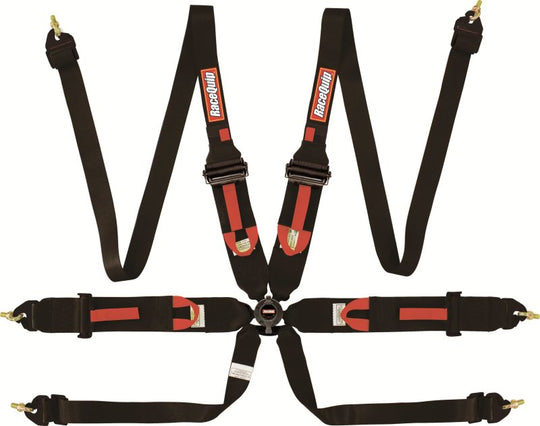 RaceQuip Black FIA CAMLOCK 6pt Pull Up Lap FHR - 854004