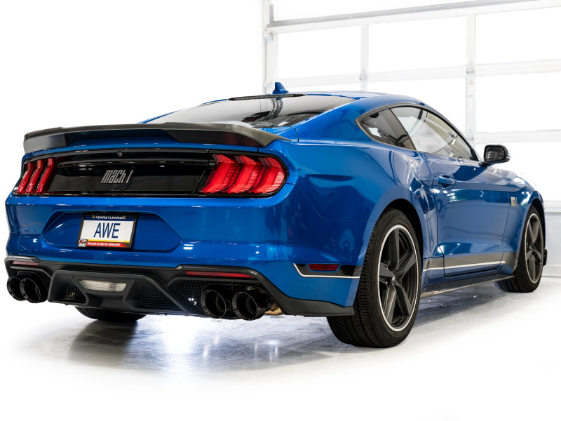 AWE Tuning 21-23 Ford Mustang Mach 1 SwitchPath Cat-Back Exhaust w/ Quad Diamond Black Tips - 3025-43551