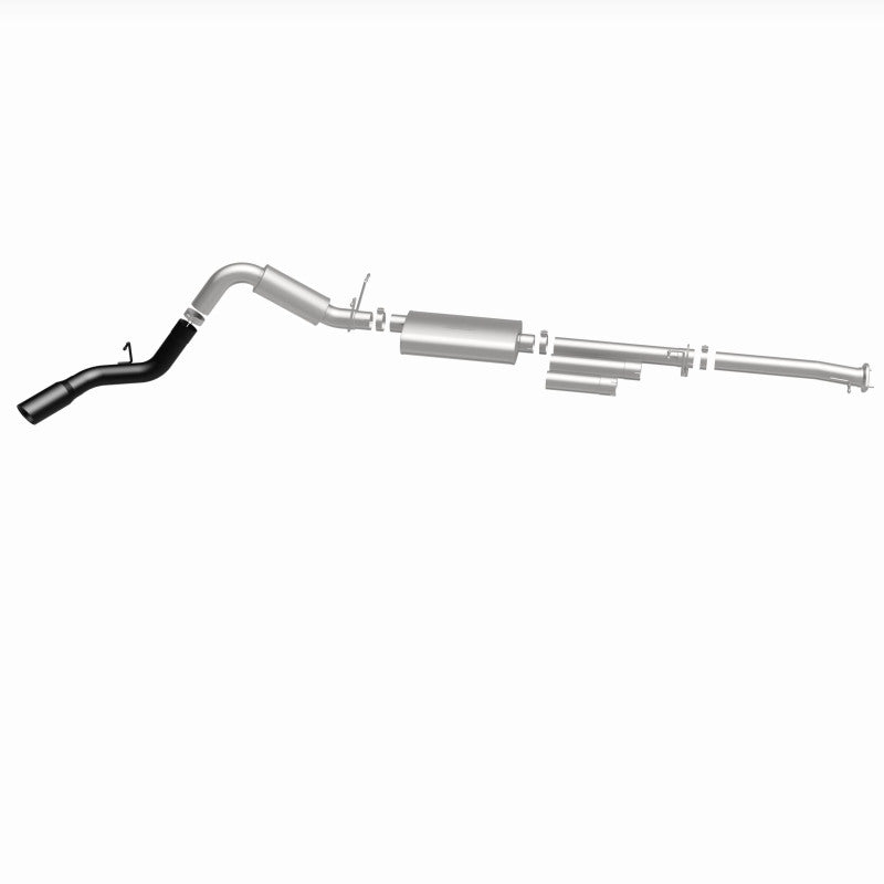 MagnaFlow 11-19 GM 2500/3500 6.0L 4in Single Passenger Side Rear Exit Cat-Back Exhaust w/Black Tips - 19376