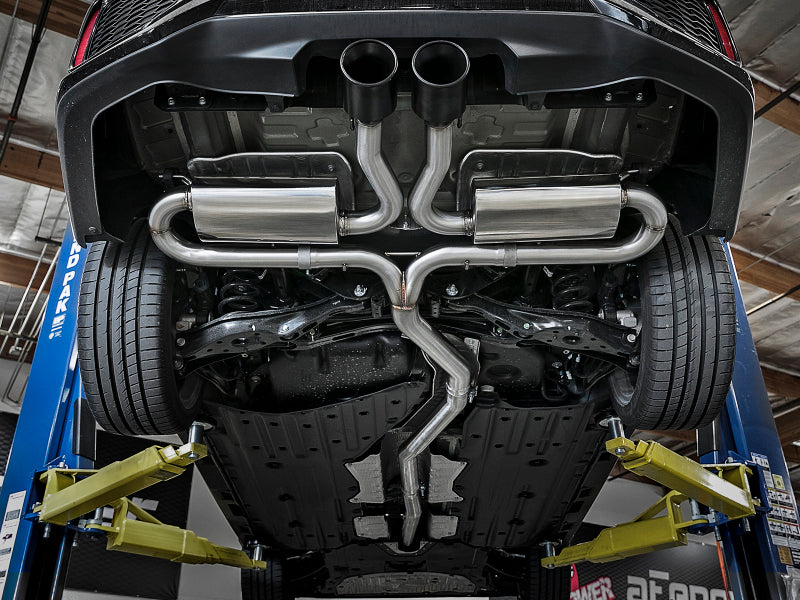 aFe Takeda 3in 304 SS Cat-Back Exhaust System w/ Black Tips 2017+ Honda Civic Si (4dr) I4 1.5L (t) - 49-36621-B