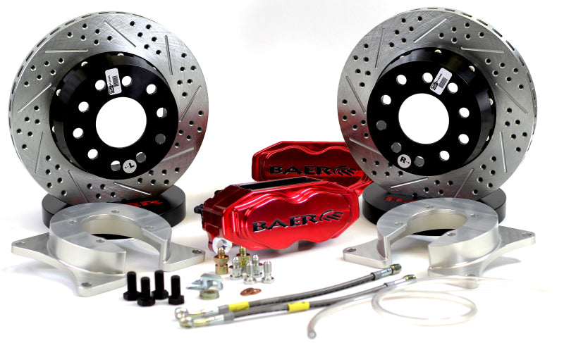 Baer Brakes Ford 8.8in C-Clip Rear Ends 11in SS4+ Deep Stage Rear SDZ Brake Kit - Fire Red - 4262668FR