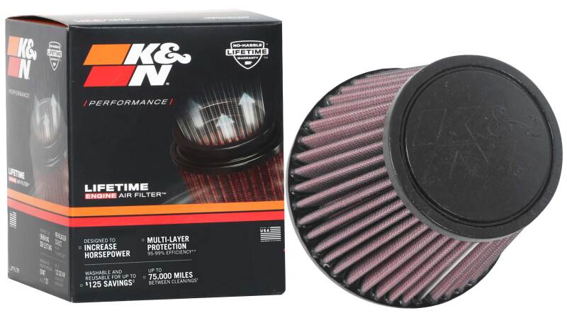 K&N Universal Clamp-On Air Filter 2-3/4in FLG / 5-1/16in B / 3-1/2in T / 4-3/8in H - RU-5135
