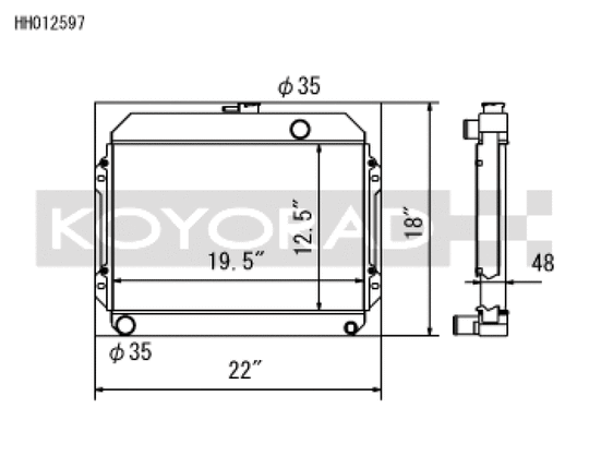Koyo 70-74 Toyota Celica 1.6/2.0L I4 (MT) Radiator - HH012597
