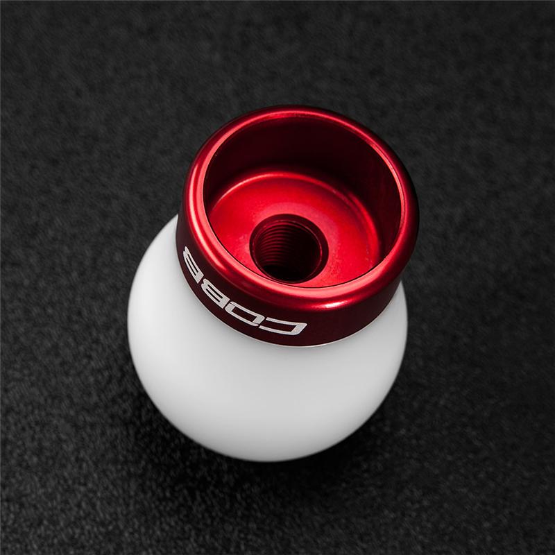 Cobb Ford 13-14 Focus ST/14-15 Fiesta ST White Shift Knob - Red Base - 291350-W-RD