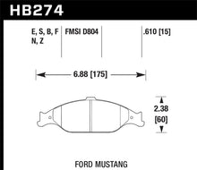 Load image into Gallery viewer, Hawk 99-04 Ford Mustang Base/GT HPS Street Front Brake Pads - HB274F.610