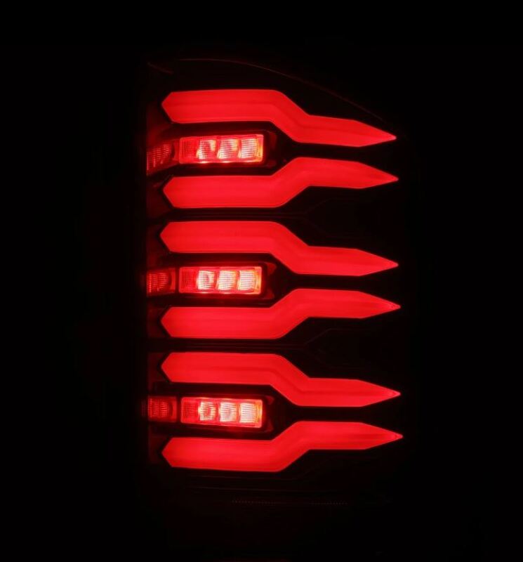 AlphaRex 07-14 Chevrolet Silverado 1500/2500HD/3500HD Luxx-Series LED Tail Lights Black/Red - 620000