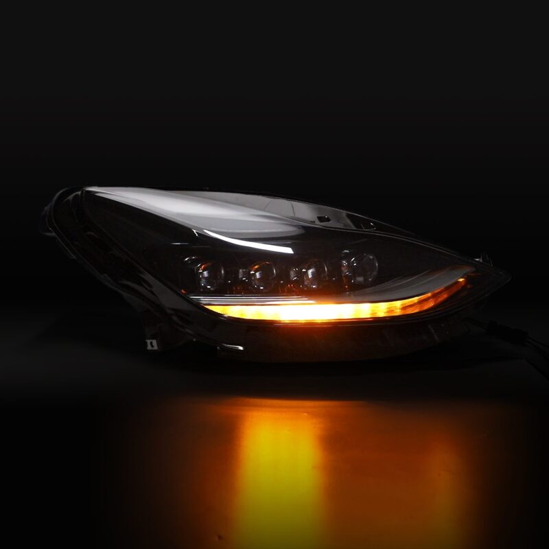 AlphaRex 17-22 Tesla Model 3/20-23 Model Y NOVA-Series LED Proj Headlights Blk w/Actv Lgt & Seq.Sig - 880860