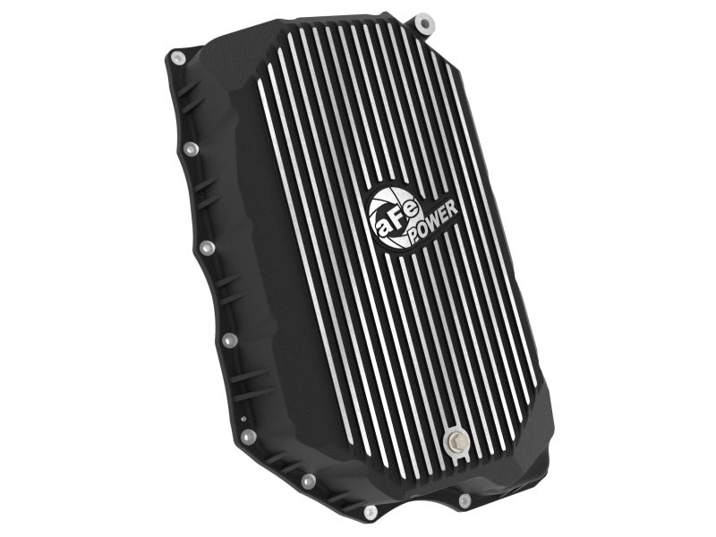 aFe 20-25 GM Diesel V8-6.6L L5P Transmission Pan w/ Machined Fins - Black - 46-71380B