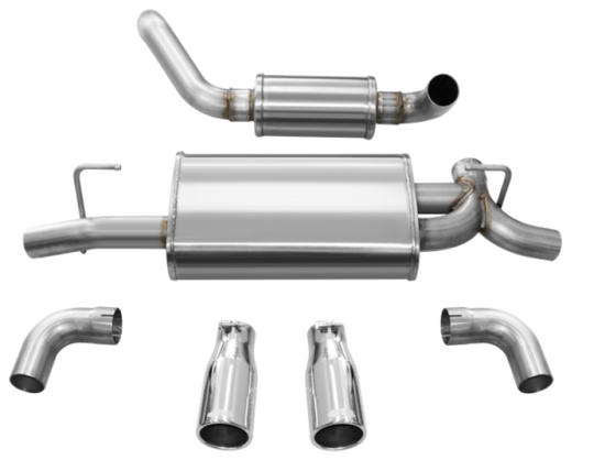 Corsa 2018-2025 Jeep Wrangler JL 2.5in Dual Rear Exit Polished Tips Touring Axle-Back Exhaust - 21016