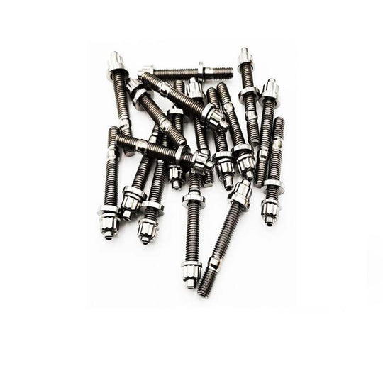 BLOX Racing Xtreme Titanium Intake/Exhaust Manifold Studs Raw 65mm 9-Piece Kit - BXFL-00309-9-TI