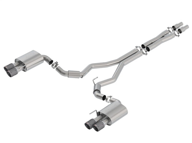 Borla 2018 Ford Mustang GT 5.0L AT/MT (w/o Valves) S-Type 3in Cat-Back Exhaust w/Carbon Fiber Tips - 140745CF