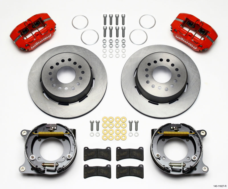 Wilwood Dynapro Low-Profile 11.00in P-Brake Kit - Red Impala 59-64 / Corvette 57-62 - 140-11827-R