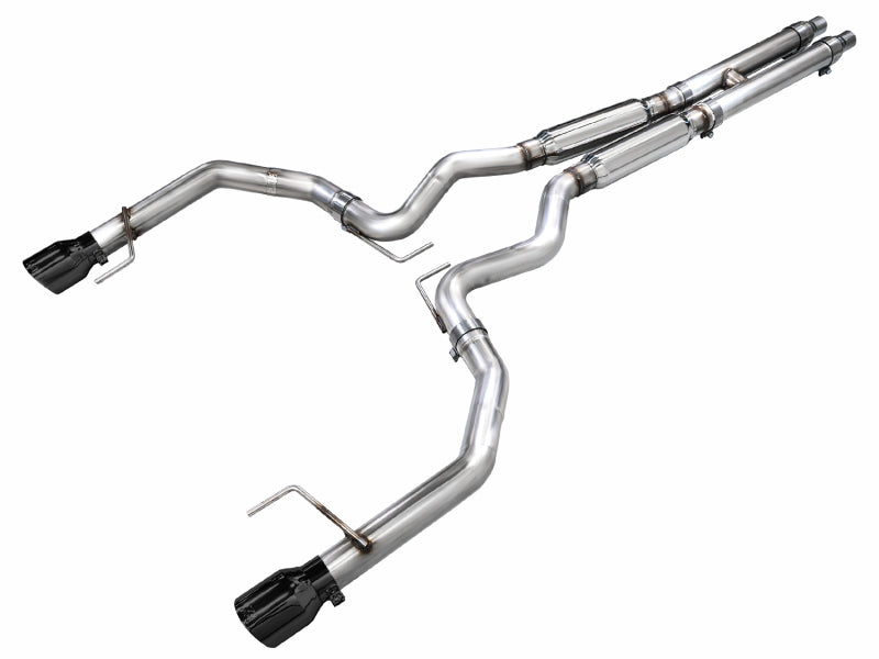 AWE 2024 Ford Mustang GT Fastback S650 RWD Track Edition Cat-Back Exhaust w/ Dual Diamond Black Tips - 3020-33650