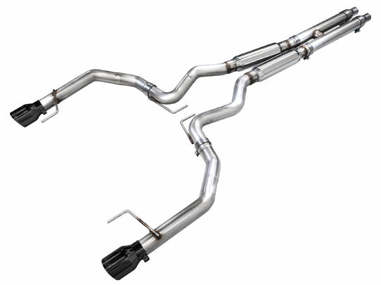 AWE 2024 Ford Mustang GT Fastback S650 RWD Track Edition Cat-Back Exhaust w/ Dual Diamond Black Tips - 3020-33650