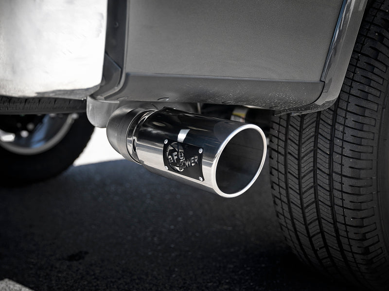 aFe Atlas 4in Aluminized Steel DPF-Back Exh 18-19 Ford F-150 V6-3.0L (td) w/ Polished Tip - 49-03106-P