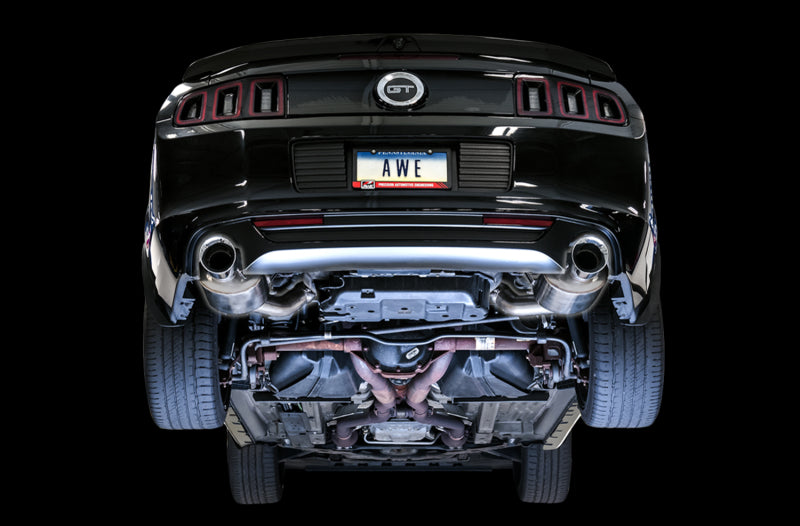 AWE Tuning S197 Mustang GT Axle-Back Exhaust - Touring Edition (Chrome Silver Tips) - 3015-32094