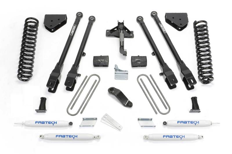 Fabtech 08-16 Ford F250/F350 4WD 4in 4Link Sys w/Coils & Perf Shks - K2212