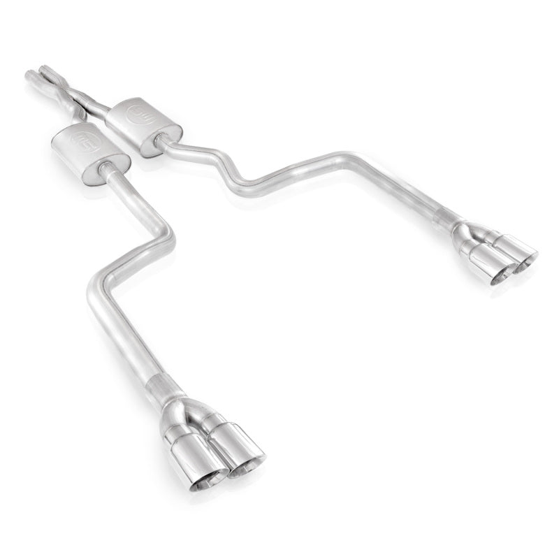 Stainless Works 2008-14 Challenger 3in Catback X-Pipe Chambered Mufflers 3-1/2in Tips - HM64CB-C