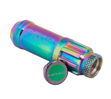Load image into Gallery viewer, NRG 700 Series M12 X 1.25 Steel Lug Nut w/Dust Cap Cover Set 21 Pc w/Locks &amp; Lock Socket - Neochrome - LN-LS710MC-21