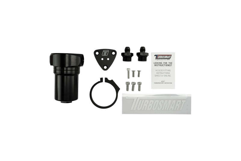 Turbosmart 10um 6AN Fuel Filter Canister - Black - TS-0402-1222