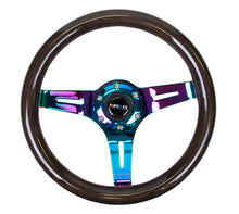 Load image into Gallery viewer, NRG Classic Wood Grain Steering Wheel (310mm) Black w/Neochrome 3-Spoke Center - ST-310BK-MC
