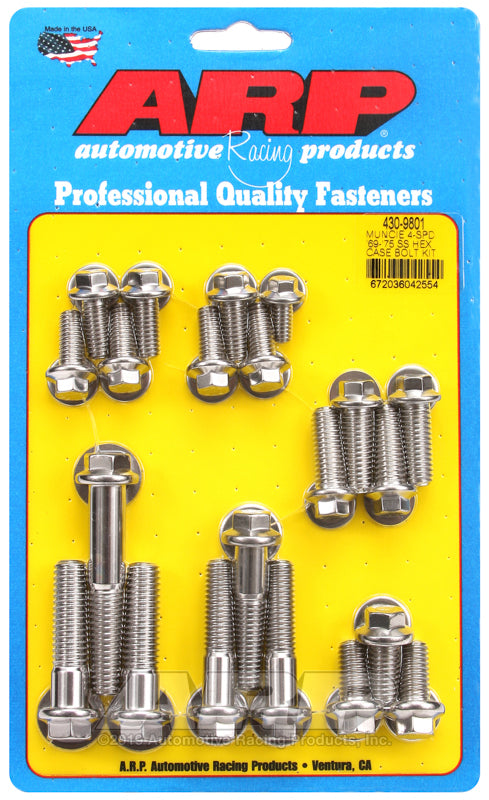 ARP Muncie 4-spd 69-75 SS hex trans case bolt kit - 430-9801