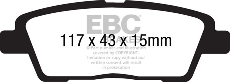 EBC 10-11 Hyundai Genesis 3.8 Ultimax2 Rear Brake Pads - UD1551