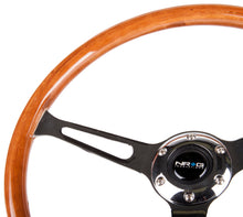 Load image into Gallery viewer, NRG Reinforced Steering Wheel (360mm) Classic Wood Grain w/Chrome Cutout 3-Spoke Center - RST-360SL