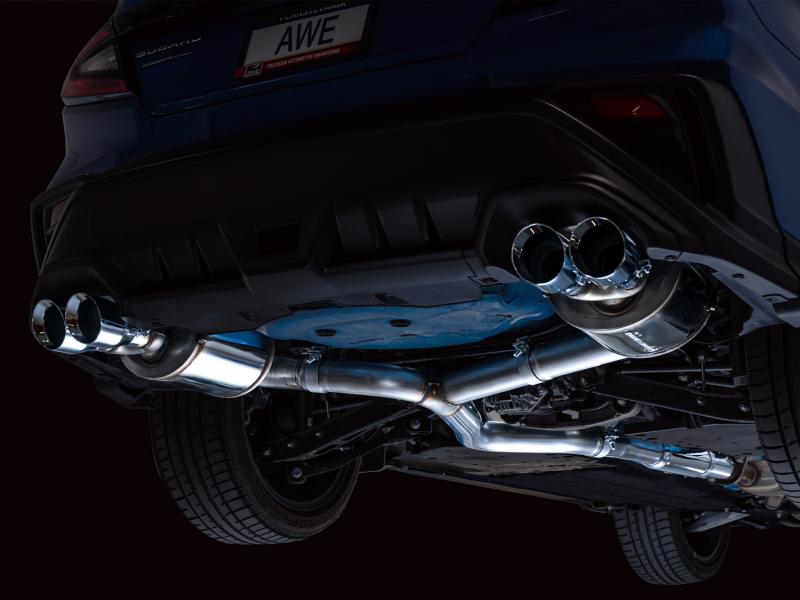 AWE Tuning 2022+ VB Subaru WRX Touring Edition Exhaust - Chrome Silver Tips - 3015-42979