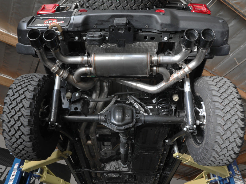 aFe Vulcan Series 2.5in 304SS Cat-Back Exhaust 2021+ Jeep Wrangler 392 6.4L w/ Black Tips - 49-38098-B