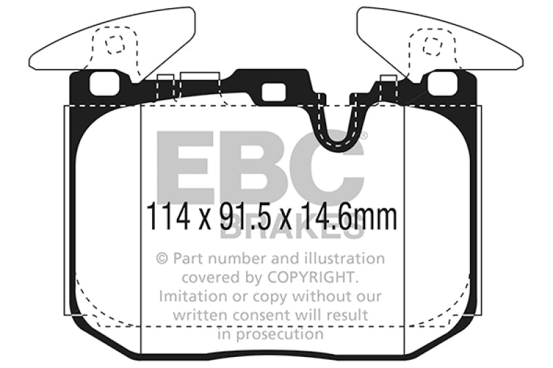 EBC 2014+ BMW I8 1.5L Turbo/Electric Yellowstuff Front Brake Pads - DP42303R