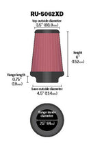 Load image into Gallery viewer, K&amp;N Universal Rubber Filter 2-1/2in Flg / 4-1/2in OD B / 3-1/2in OD T / 6in H - Black Top - RU-5062XD