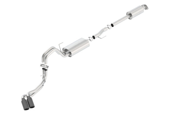 Borla 15-17 Ford F-150 2.7/3.5L V6 / 5.0 V8 2/4WD Black Chrome Angle-Cut Side Exit Catback Exhaust - 140617BC