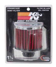Load image into Gallery viewer, K&amp;N Rubber Base Chrome Top Push-In Crankcase Vent Filter 3in OD x 2-1/2in H. - 62-1490