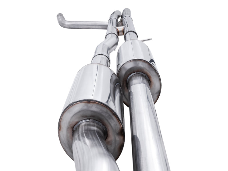 AWE Tuning 4th Gen GM 1500 6.2L 0FG Cat-Back Split Rear Exit (w/ Bumper Cutouts) - Quad Chrome Tips - 3015-42203