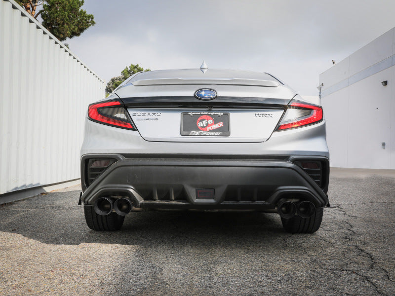 aFe POWER Takeda 3in to 2-1/2in 304 SS Cat-Back Exhaust w/ Black Tips 22-23 Subaru WRX H4-2.4L (t) - 49-36809-B