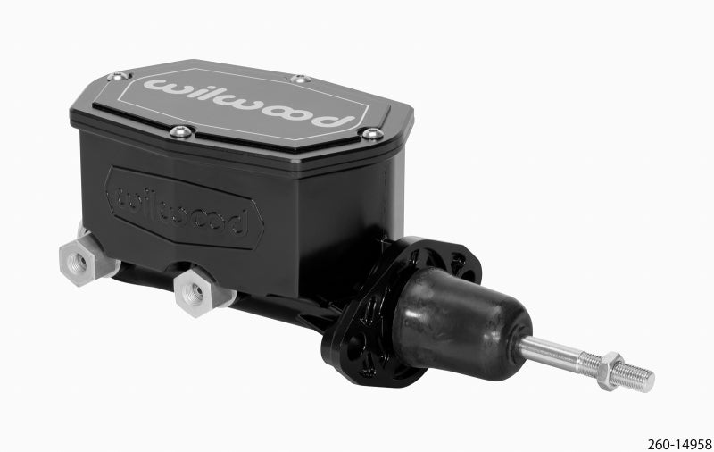 Wilwood Compact Tandem Master Cylinder - 15/16in Bore - w/Pushrod (Black) - 260-14958-BK