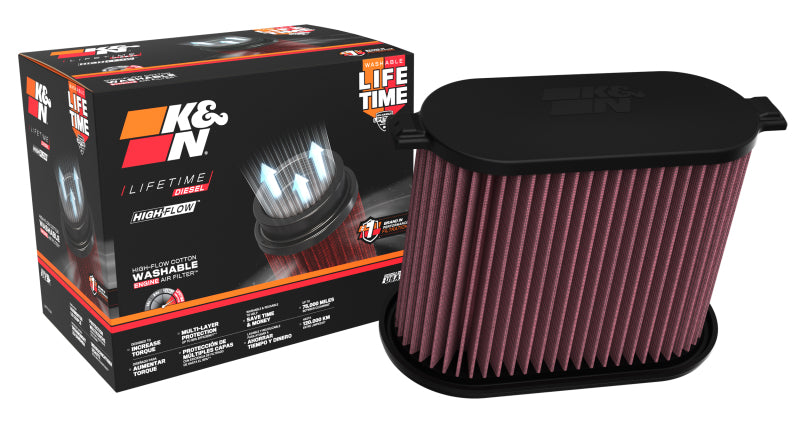 K&N 08-10 Ford F250 Super Duty 6.4L Drop In Air Filter - E-0785