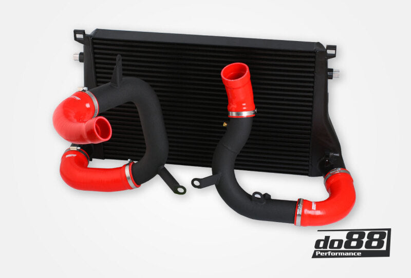 do88 VAG 1.8T/2.0T (MQB) BigPack Intercooler Kit w/Red Hoses - BIG-340-3-R