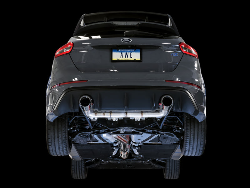 AWE Tuning Ford Focus RS Track Edition Cat-Back Exhaust - Chrome Silver Tips - 3020-32030