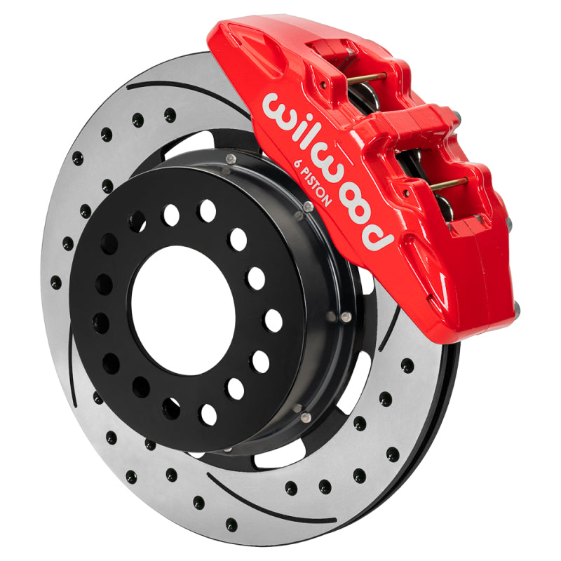 Wilwood Ford Mustang II Dynapro Front Brake Kit w/ 12.19in Drilled & Slotted Rotor - Red - 140-18365-DR